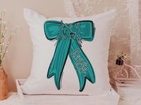Personalized marching band columbia blue name throw pillow for girls