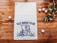 Talk birdie to me golf towel with hook, carolina blue funny golf gifts for her, cute golf gadgets, snarky lady golfer gifts, best golf items