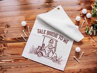 Talk birdie to me golf towel with hook, carolina blue funny golf gifts for her, cute golf gadgets, snarky lady golfer gifts, best golf items