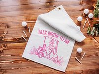Talk birdie to me golf towel with hook, carolina blue funny golf gifts for her, cute golf gadgets, snarky lady golfer gifts, best golf items