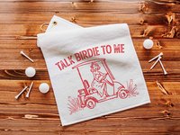 Talk birdie to me golf towel with hook, carolina blue funny golf gifts for her, cute golf gadgets, snarky lady golfer gifts, best golf items