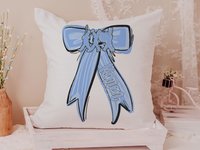 Personalized marching band columbia blue name throw pillow for girls