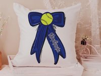 personalized school spirit softball throw pillows for couch navy coquette decor for teenage girls, softball player gifts, softball gifts for
