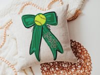 personalized school spirit softball throw pillows for couch green coquette decor for teenage girls, softball player gifts, softball gifts