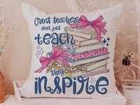 Teachers inspire book lover throw pillow for classroom