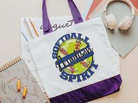 CapableByDesign personalized softball spirit matching tote bag and wristlet