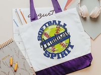 CapableByDesign personalized softball spirit matching tote bag and wristlet