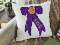 personalized basketball coquette throw pillows for couch blue dorm decor for college girls, back to school basketball gifts for girls, best