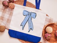 Personalized Carolina blue cheer coach tote bags for women, cheer squad gifts, name tote bag for teen girls, cheerleader gifts for girls
