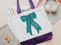 Personalized Carolina blue cheer coach tote bags for women, cheer squad gifts, name tote bag for teen girls, cheerleader gifts for girls