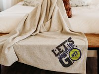 CapableByDesign personalized lets go team name and number softball blanket