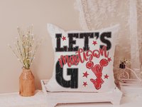 CapableByDesign personalized lets go cheer pillow with name