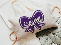 CapableByDesign personalized coquette bow throw pillows
