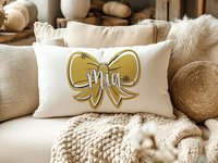 CapableByDesign personalized coquette bow throw pillows
