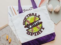 CapableByDesign personalized softball tote bag and matching wristlet with name