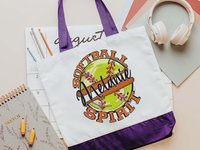 CapableByDesign personalized softball spirit matching tote bag and wristlet