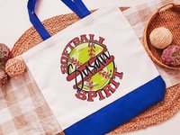 CapableByDesign personalized softball spirit matching tote bag and wristlet