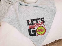 CapableByDesign personalized lets go team name and number softball blanket