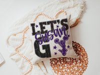 CapableByDesign personalized lets go cheer pillow with name