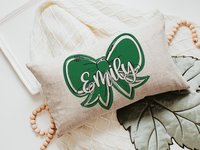 CapableByDesign personalized coquette bow throw pillows