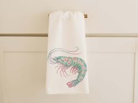 CapableByDesign floral pelican and floral shrimp throw pillows and matching towels