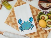 CapableByDesign Colorful crab throw pillows and matching towels