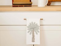 CapableByDesign oyster palmetto tree throw pillows and matching towels