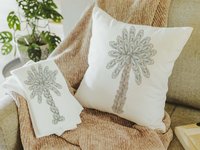 CapableByDesign oyster palmetto tree throw pillows and matching towels