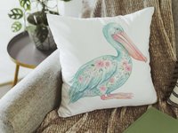CapableByDesign floral pelican and floral shrimp throw pillows and matching towels