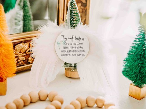 They walk beside us angel wings memorial ornament