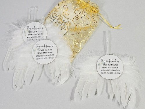 They walk beside us angel wings memorial ornament