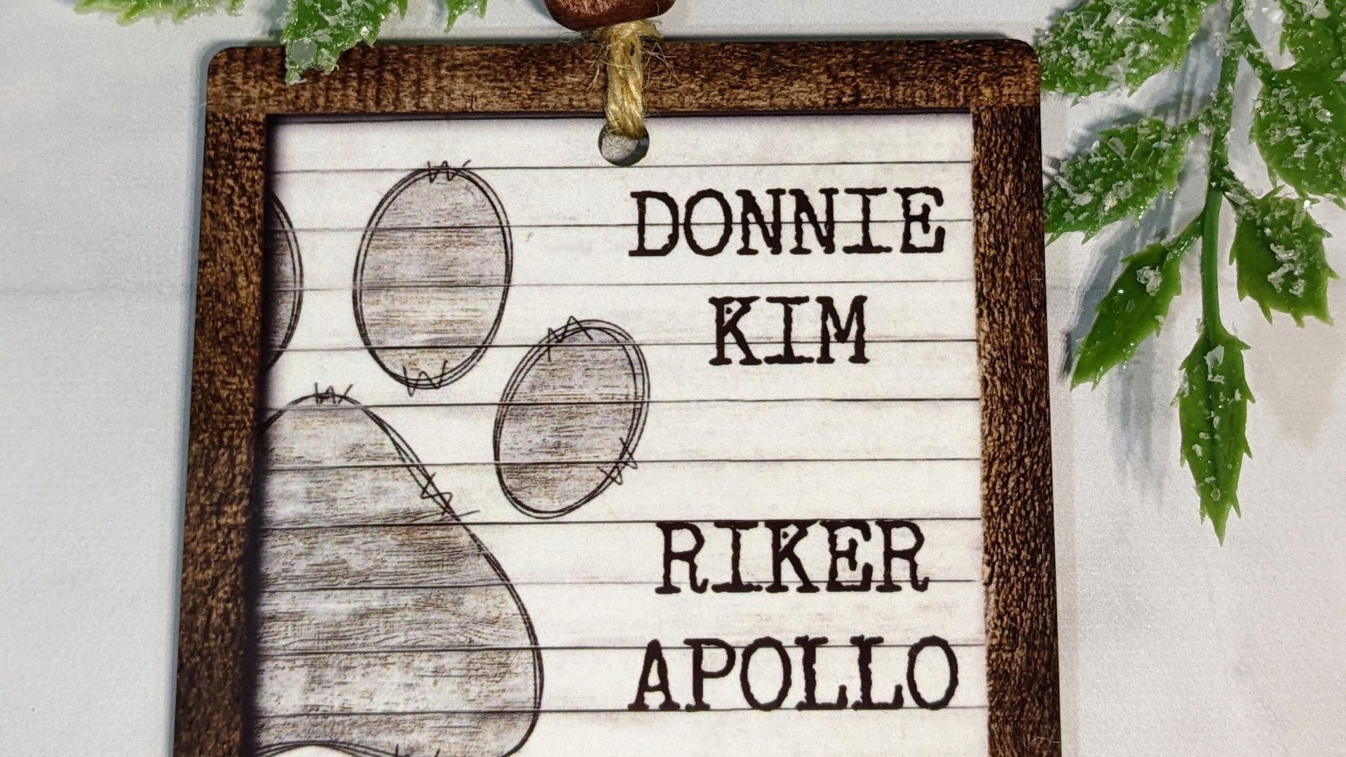 paw print ornament personalized in memory of pet gift, sympathy gifts for loss of pet loss gift for kid, pet memorial ornament wood, pet mom