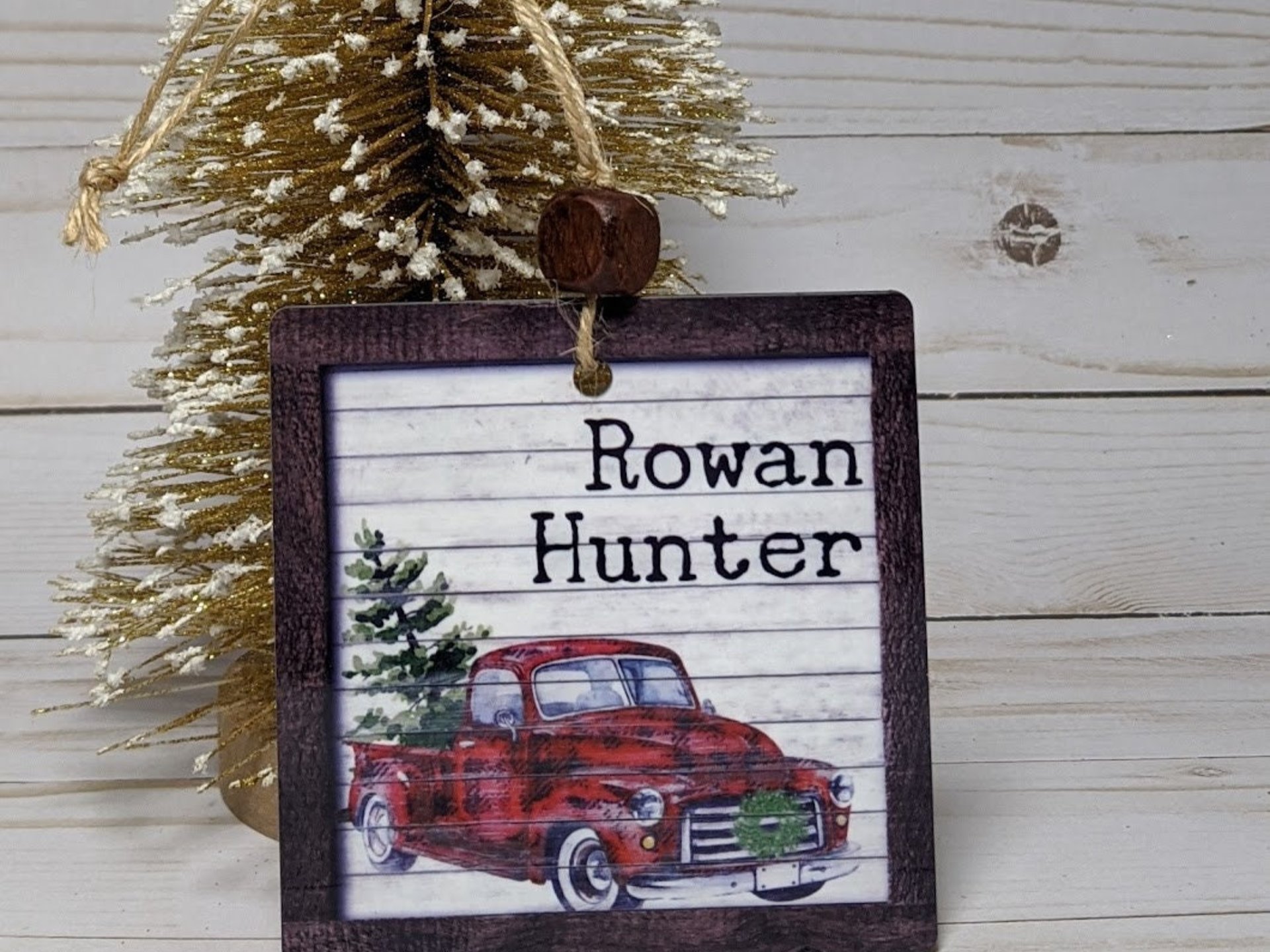 red truck ornament personalized gifts for Mom Christmas gifts for grandma, farmhouse Christmas ornaments handmade, kids name ornament for