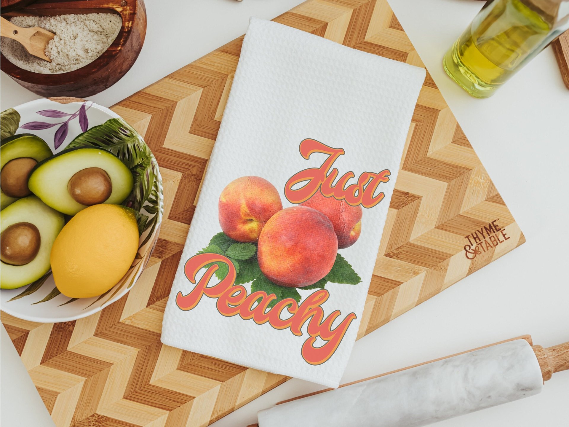 sweeter than honey bee kitchen towel, just peachy peach kitchen decor, sweet tea Southern dish towels, Georgia gifts, paperless towels, new