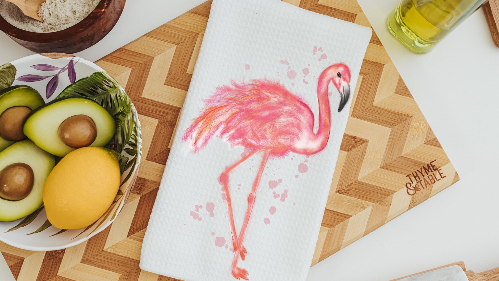 flamingo kitchen towels, new home gift for best friend, flamingo gifts for women, coastal decor beach house gifts for Mom, flamingo decor