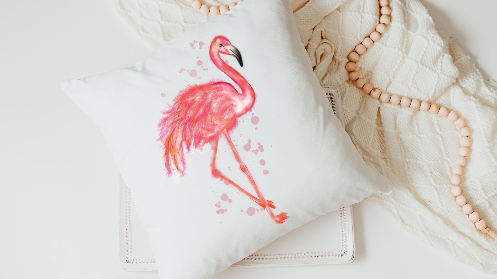 flamingo throw pillow for couch, pink dorm pillows for college girls, coastal decor beach house gifts, flamingo gifts for women, tropical