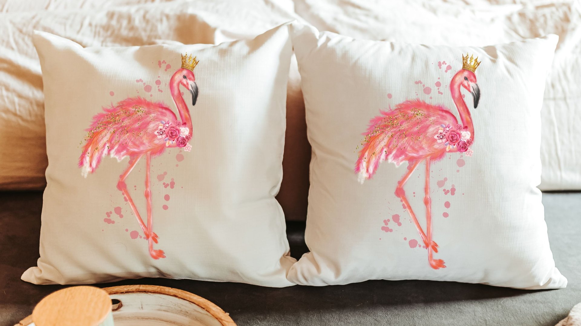 flamingo throw pillow for couch, pink dorm pillows for college girls, beach decor coastal house gifts, flamingo gifts for women, tropical