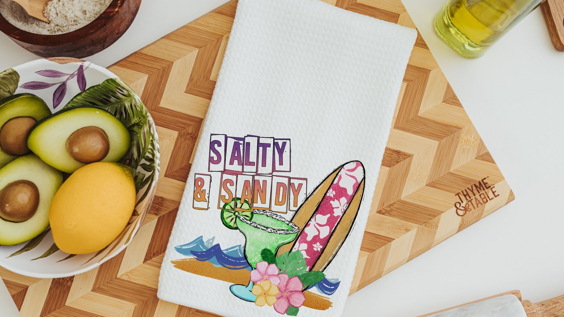 margarita bar towels, beach house gift, sun sand and a drink in my hand pineapple kitchen decor, summer kitchen towels, beach lover gift