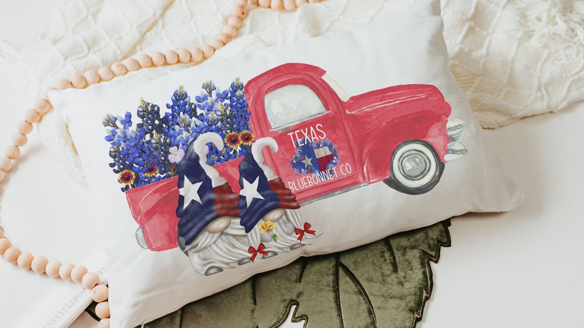 Patriotic gnomes wildflower throw pillow