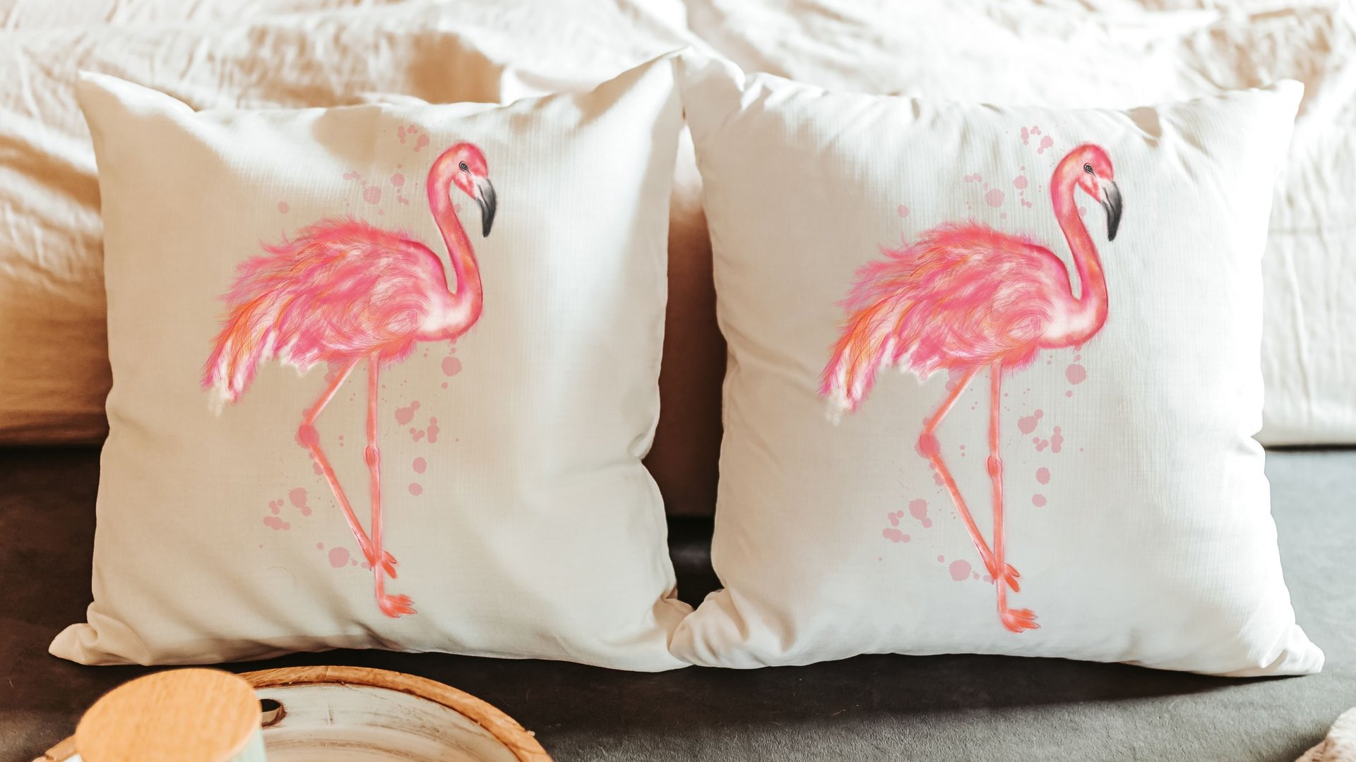 flamingo throw pillow for couch, pink dorm pillows for college girls, coastal decor beach house gifts, flamingo gifts for women, tropical