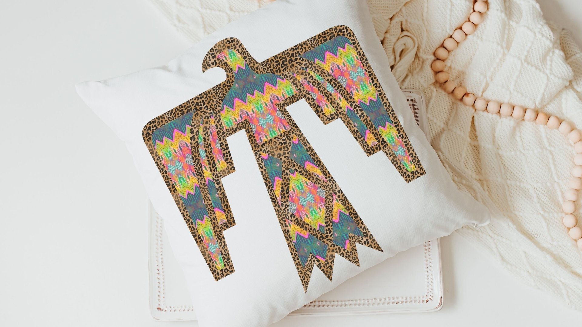 leopard print Thunderbird throw pillows for couch colorful throw pillow covers 18x18, Mothers day gifts for daughter in law, college dorm