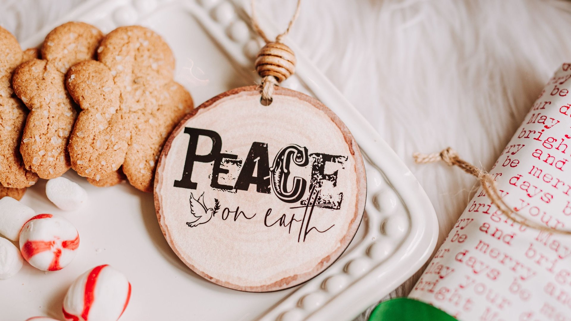 Joy to the world farmhouse Christmas ornament set