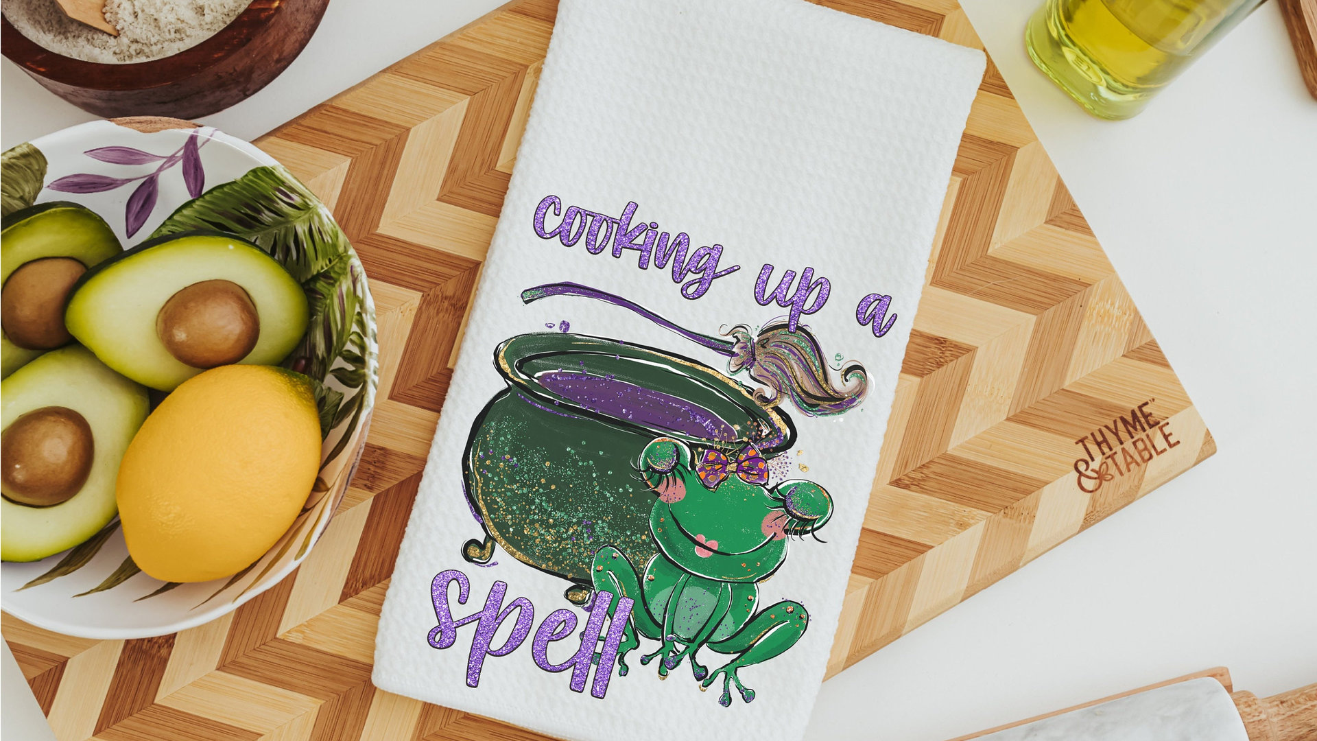 freshly brewed cute Halloween kitchen towels for friends, Halloween hand towels for bathroom, boo basket stuffers for adults, witchy kitchen