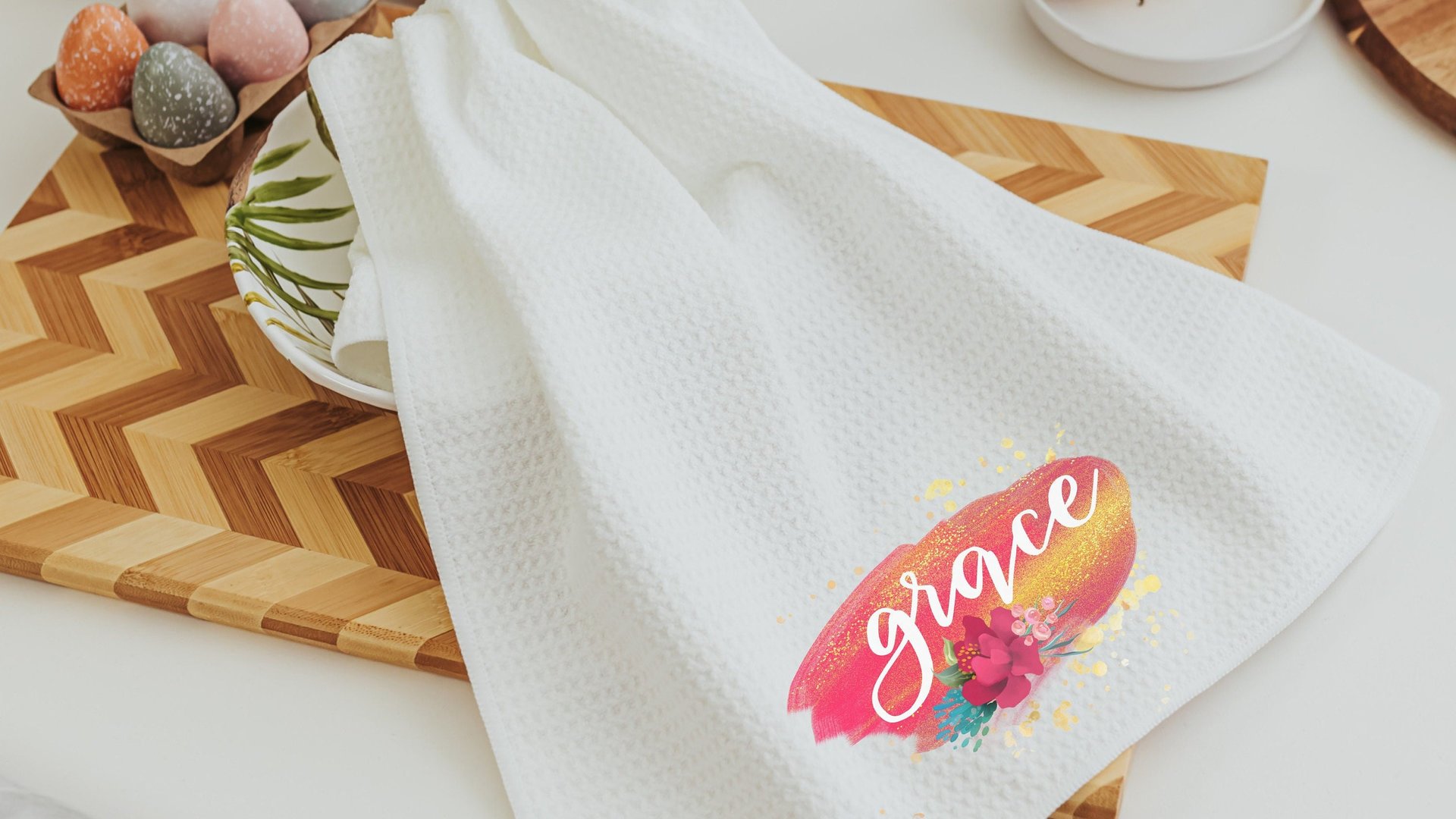 Hope grace faith inspirational kitchen towels 