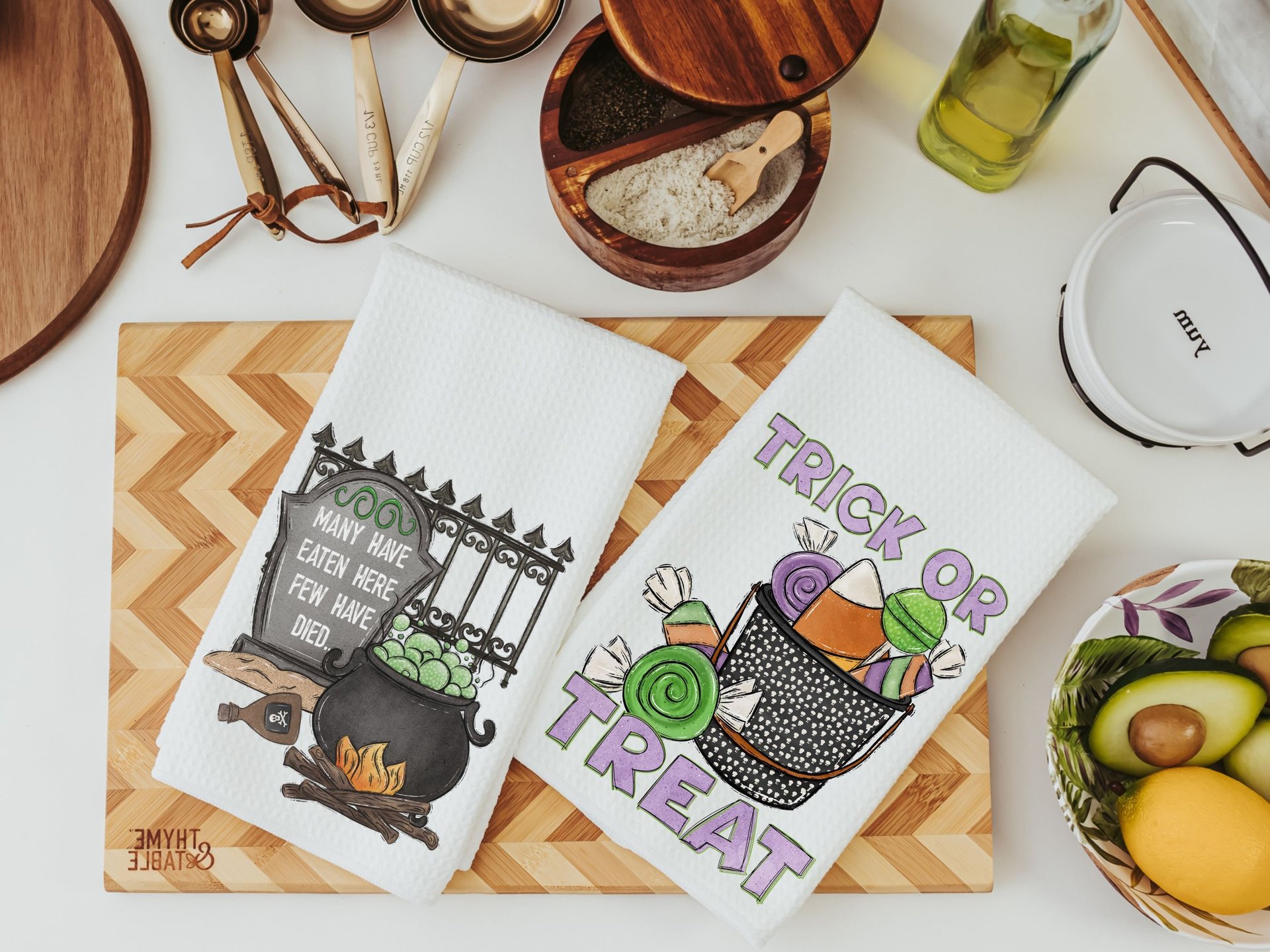 Halloween kitchen towels