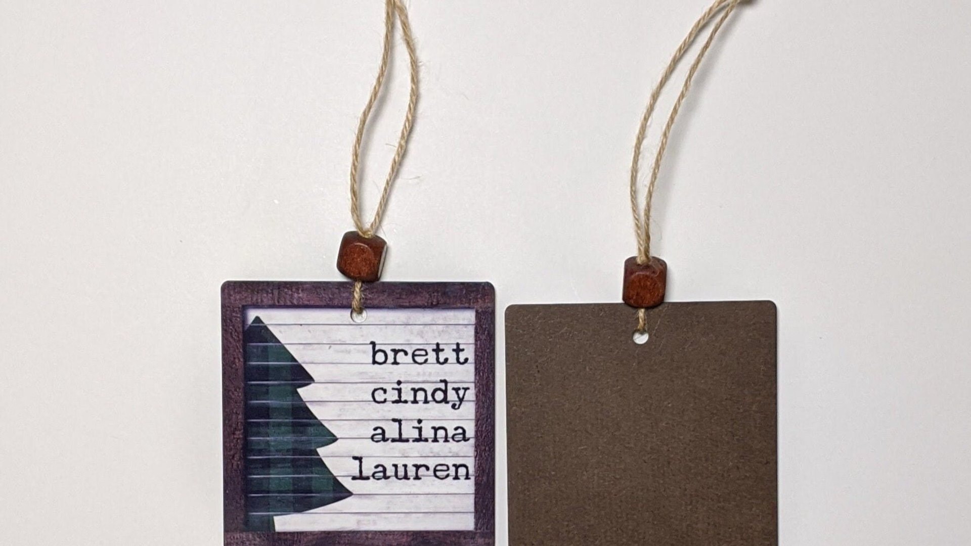 glitter trees ornament personalized gift for Mom Christmas gift for grandma, farmhouse Christmas ornaments handmade, kid name ornament for