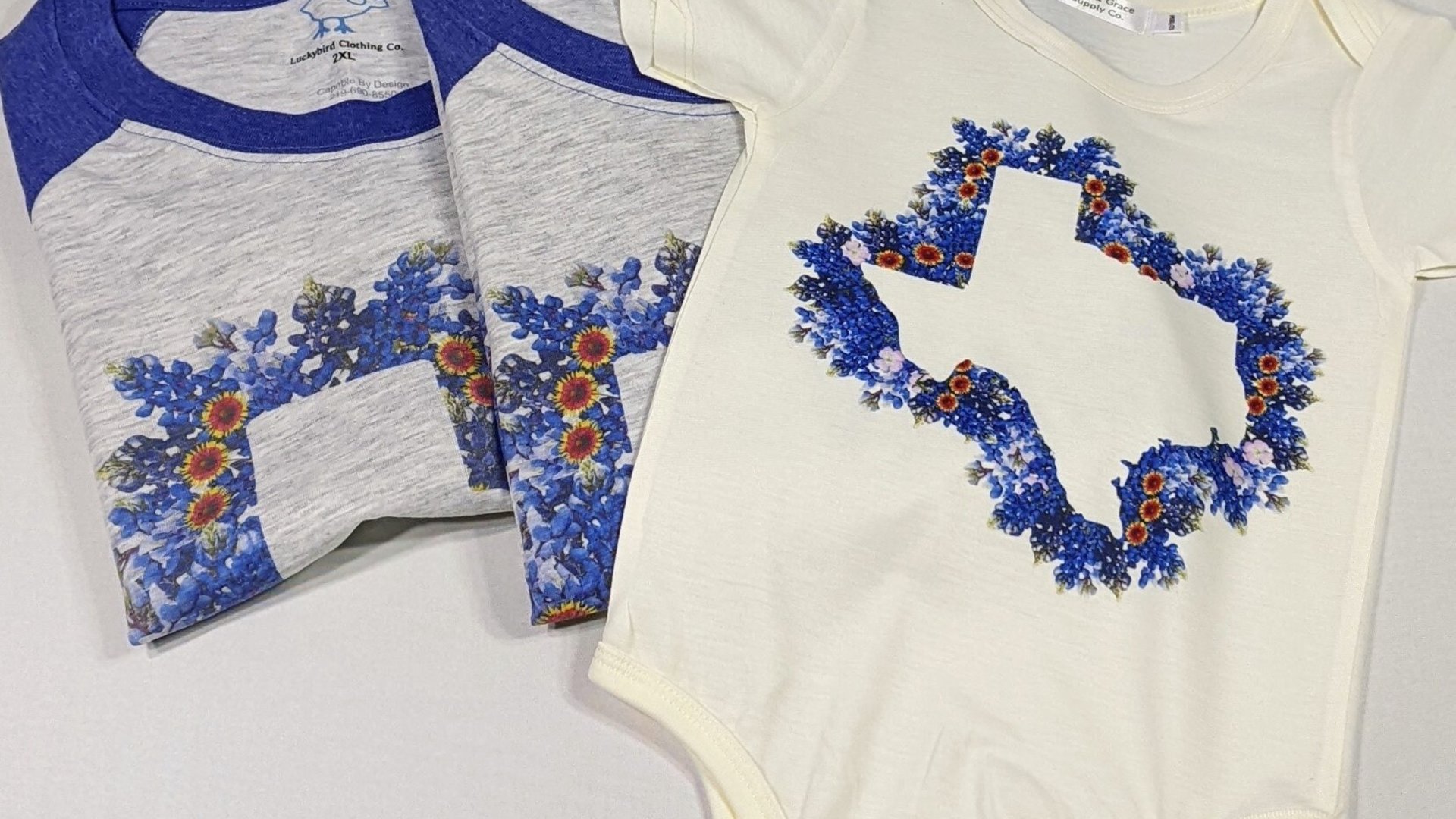 texas wildflower baby outfit girl, Texas state flower bluebonnet baby gifts for girls, Texas baby stuff, floral Texas baby theme clothing