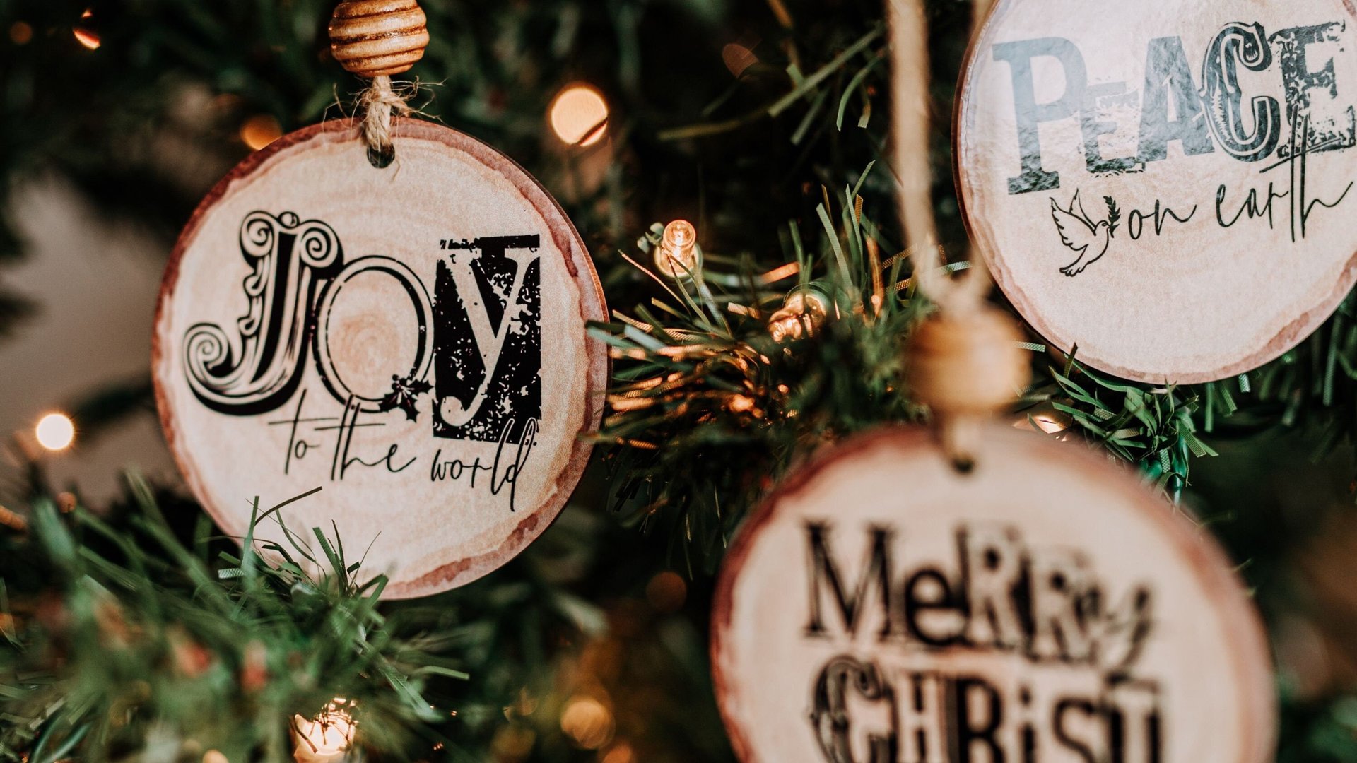 Joy to the world farmhouse Christmas ornament set