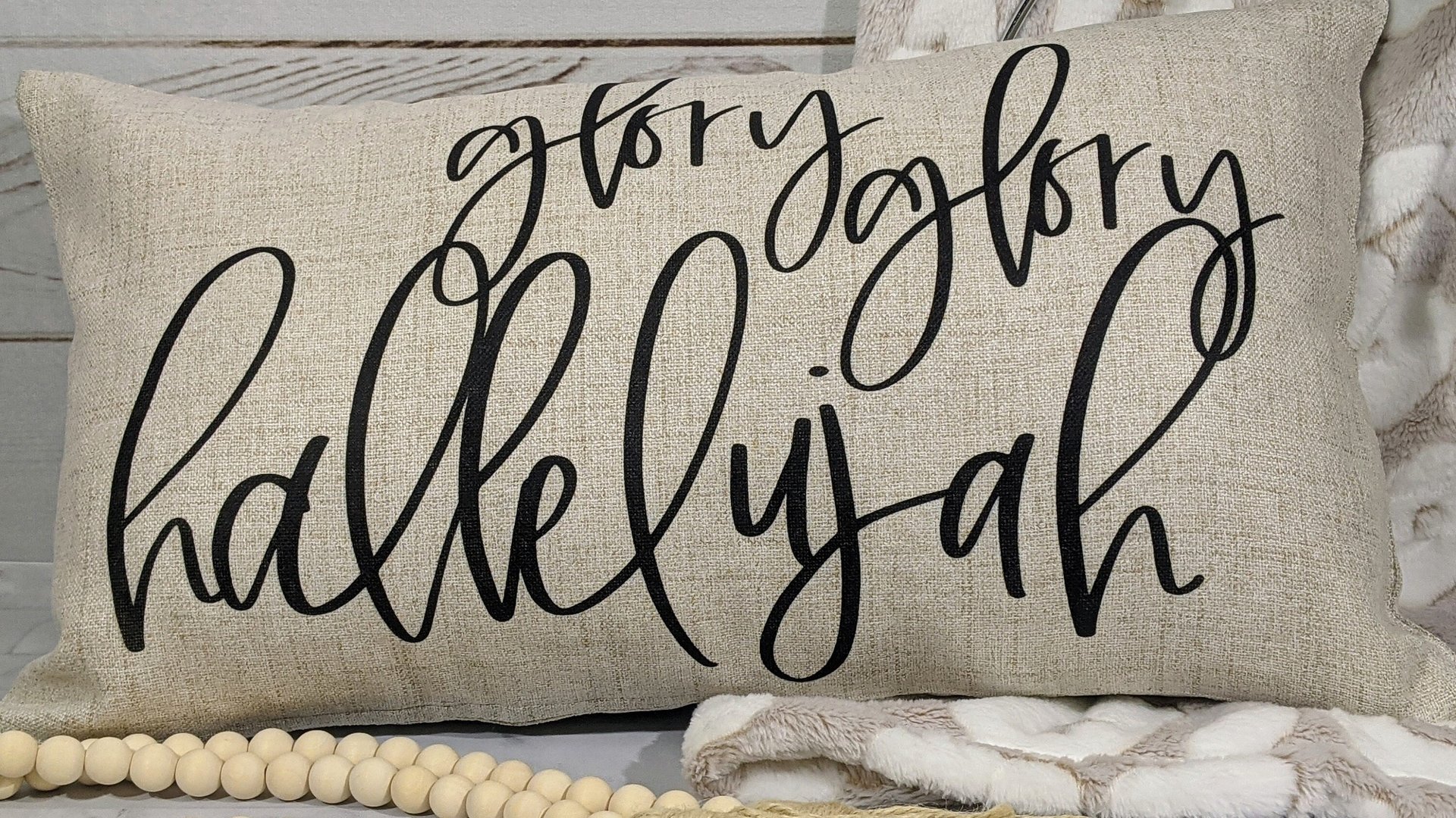 glory glory hallelujah christian throw pillow for couch with insert, Bible study leader gift, religious decor, faith gifts for women, pastor