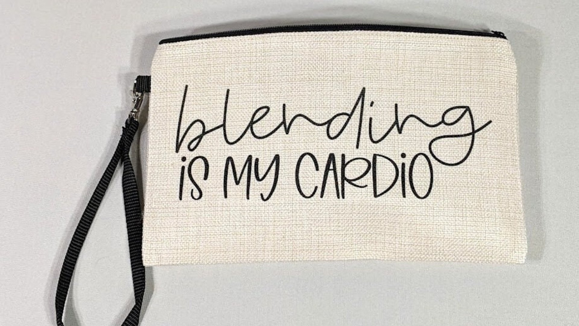 blending is my cardio funny makeup bag for women, makeup artist gift, beauty gift box fillers, cosmetic bag for purse, teenage girl gifts